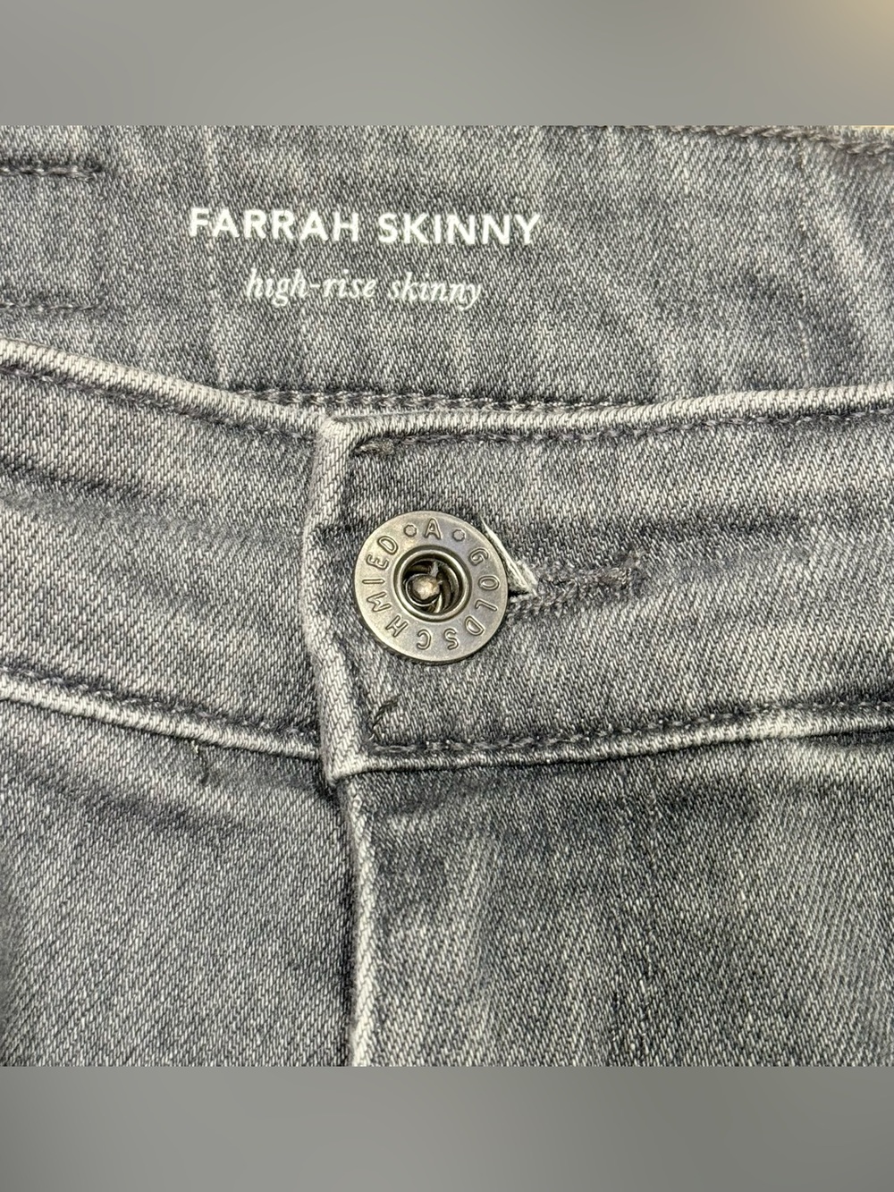 AG Farrah High Rise Skinny Jeans Metro Gray Wash Size 28R - Picture 9 of 13